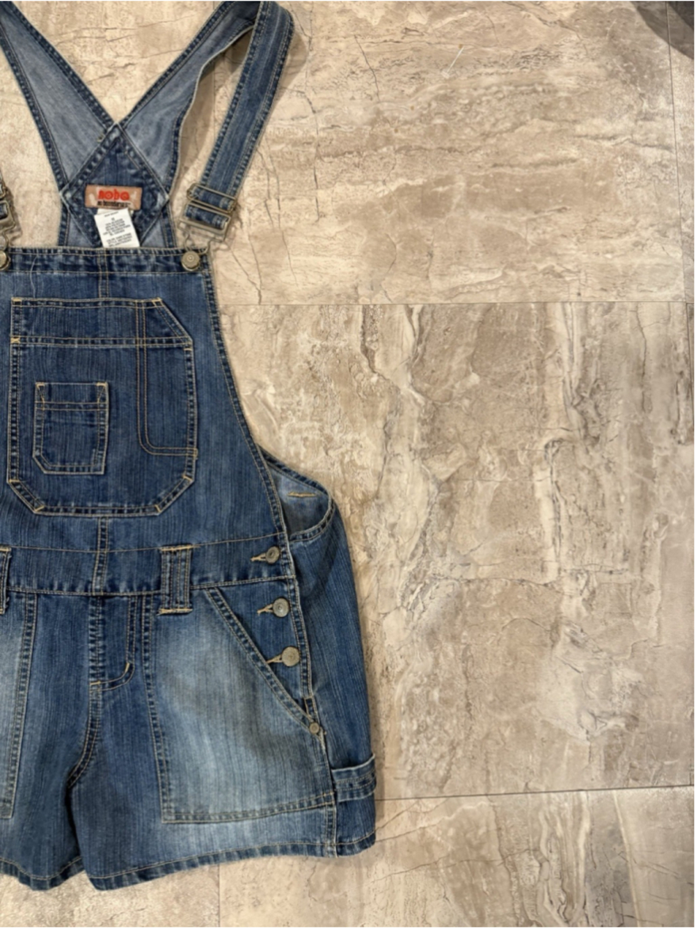 VTG Y2K Nobo No Boundaries Womens Overalls Shorts Micro Cotton sz 11